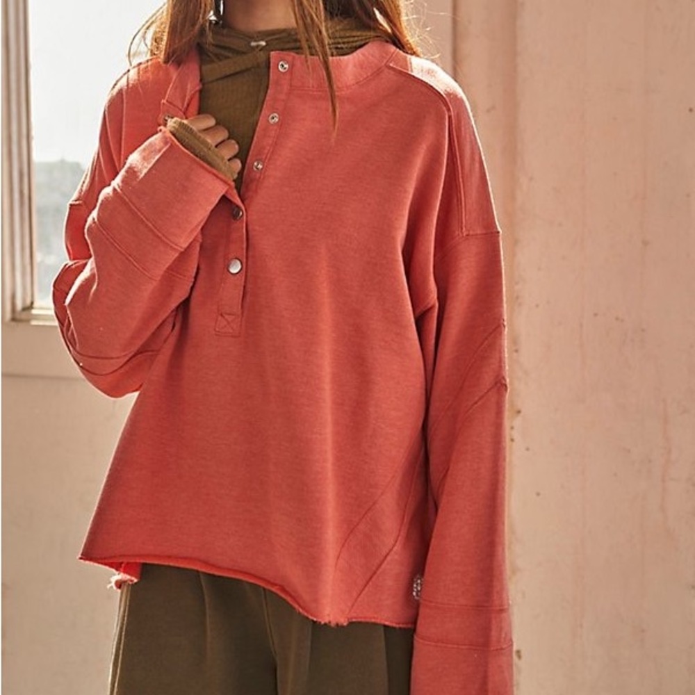 Free People Movement Play on Henley Sweatshirt